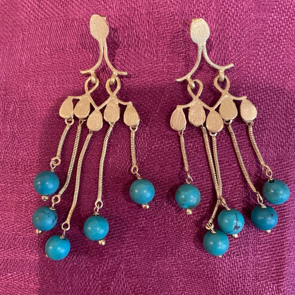 turquoise chandelier earrings